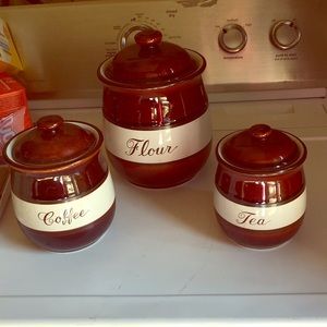 Coffee, tea, and flour set